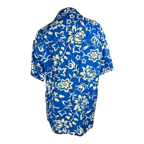 Fely’s Hawaii Hawaiian Shirt – Blue with White Floral Print - Picture 2 of 5
